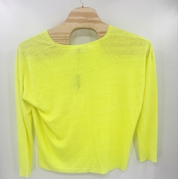 POLO RALPH LAUREN WOMENS 100% LINEN LIGHTWEIGHT SWEATER VNECK LEMON NWT H150.‎ - Picture 2 of 6